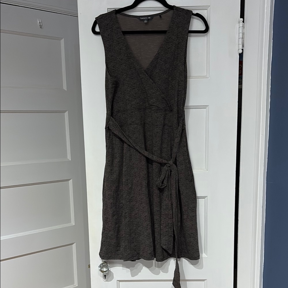 Toad&Co Gray Sleeveless Wrap Mini Dress